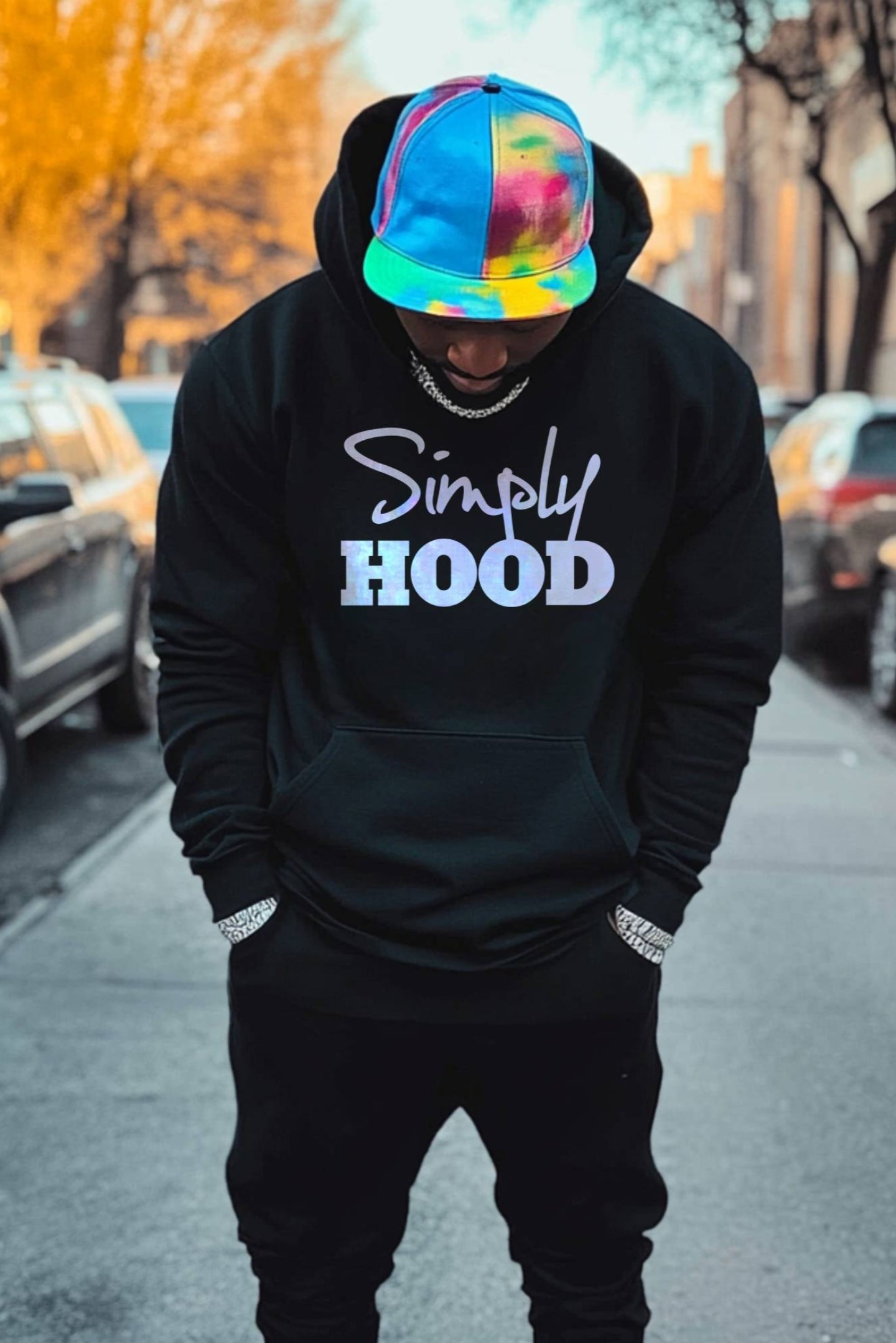 Simply Hood Logo Hoodie Black/Wht