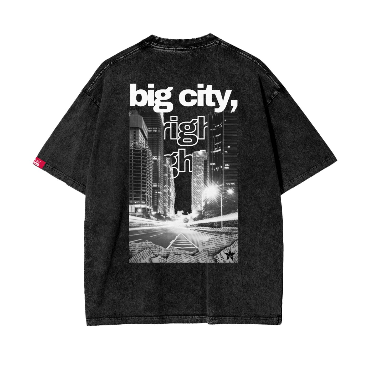 Big Elmo... Not The Little Tee Acid Wash Black