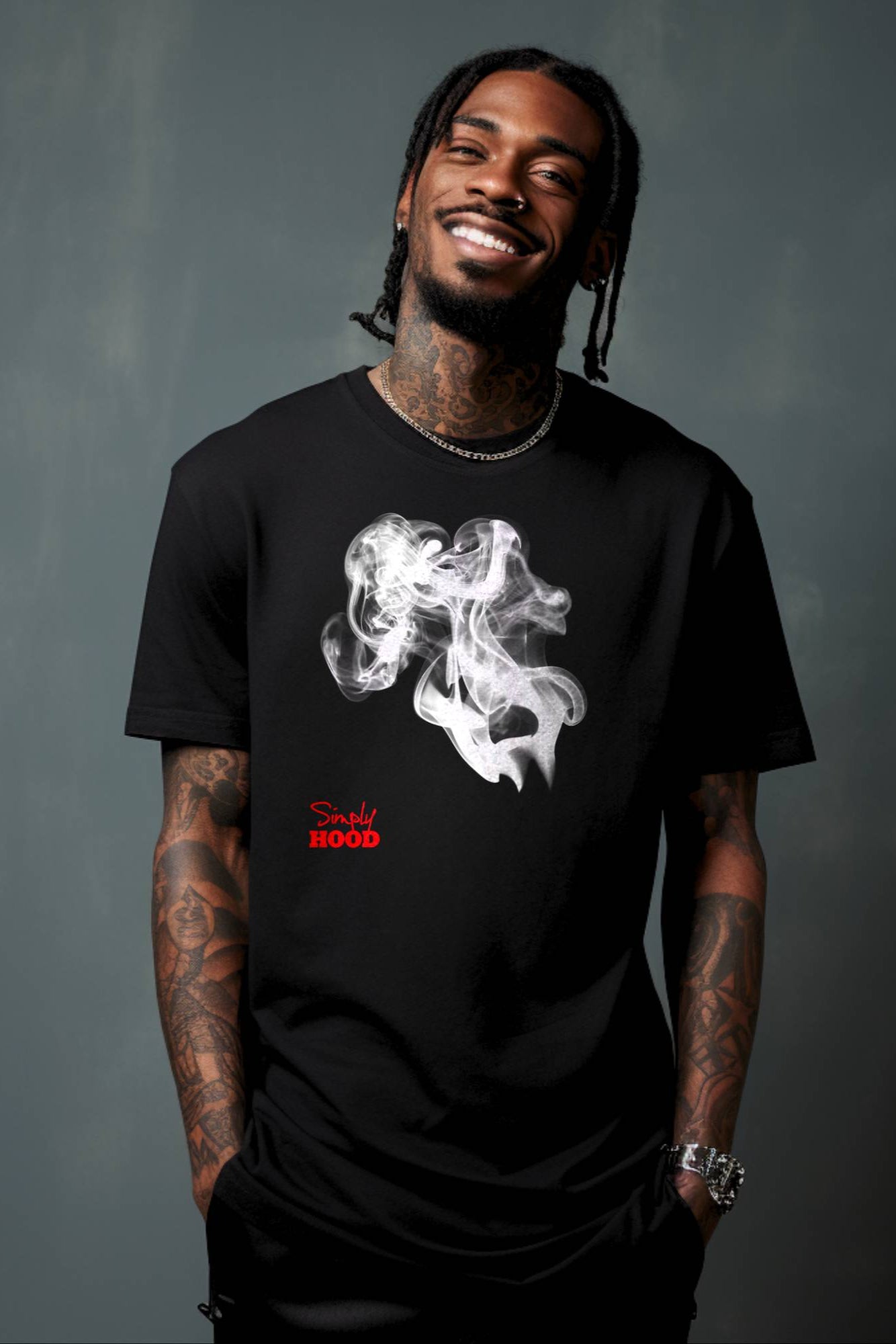 Free Smoke Black Tee Red Logo