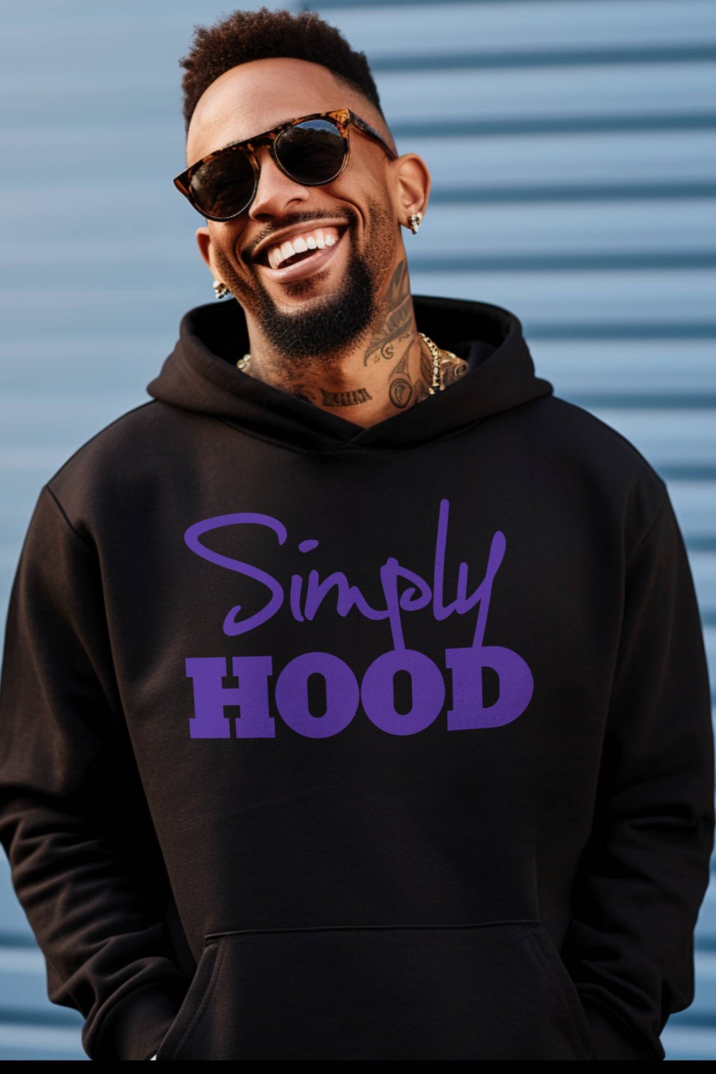 Simply Hood Logo Hoodie Black/Pur