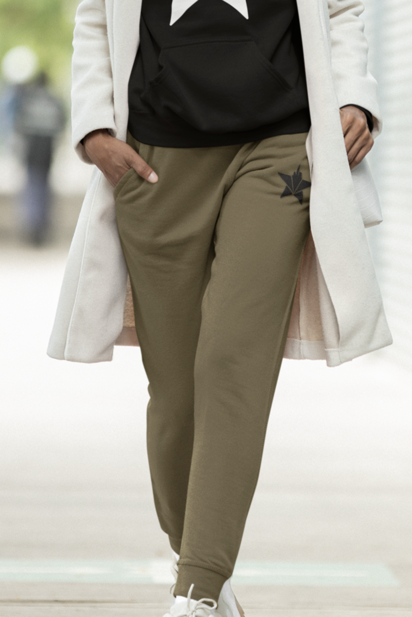 CitiStar Sweatpants Army Green Blk Stitch