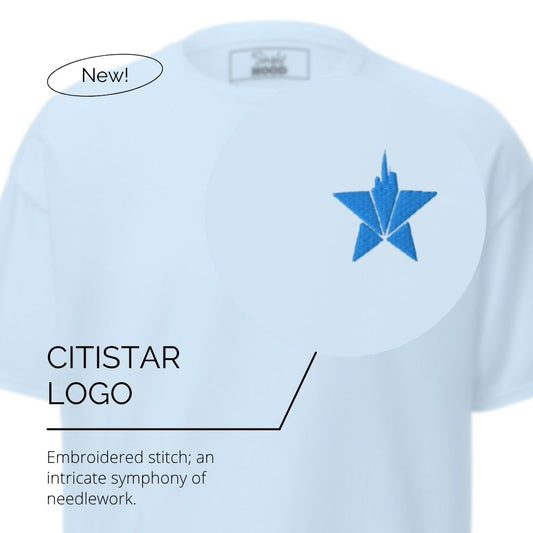Sumthin Lite Embroidered CitiStar Tee - Carolina Blue