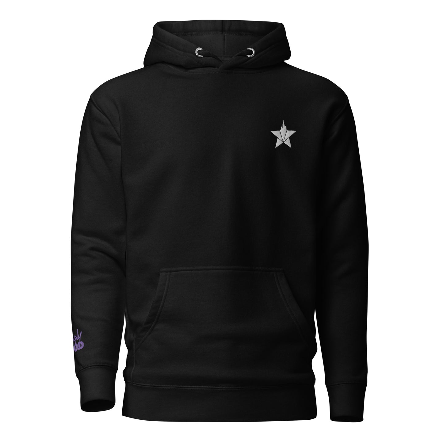 Big City Bright Lights Hoodie Black - Wht/Purp Stitch