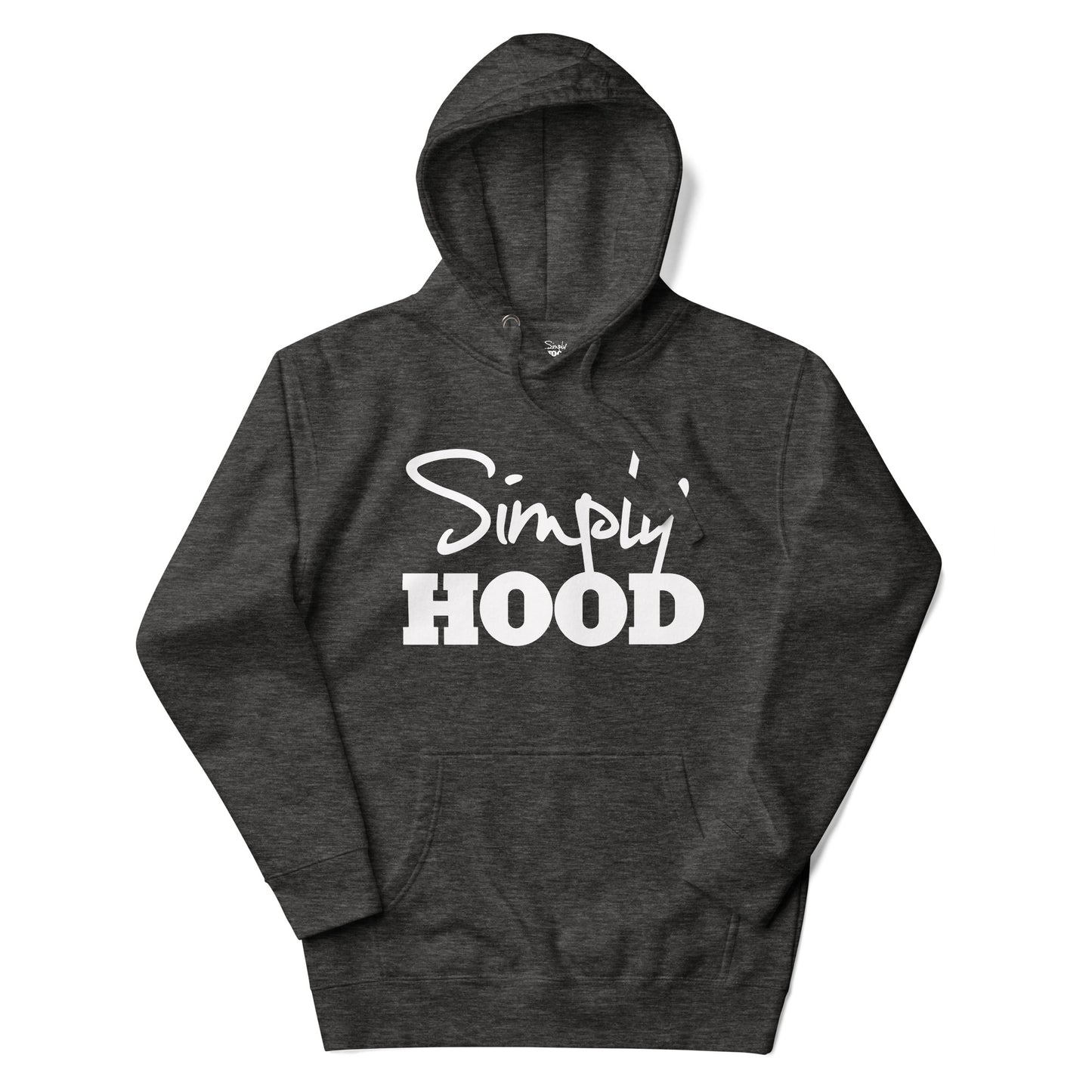 Simply Hood Logo Hoodie Heather Charcoal/Wht