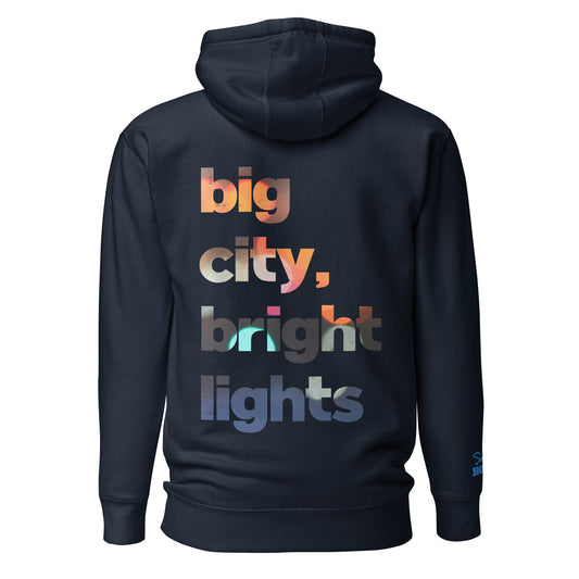 Big City Bright Lights Hoodie Navy - Pnk/Elec Blu Stitch